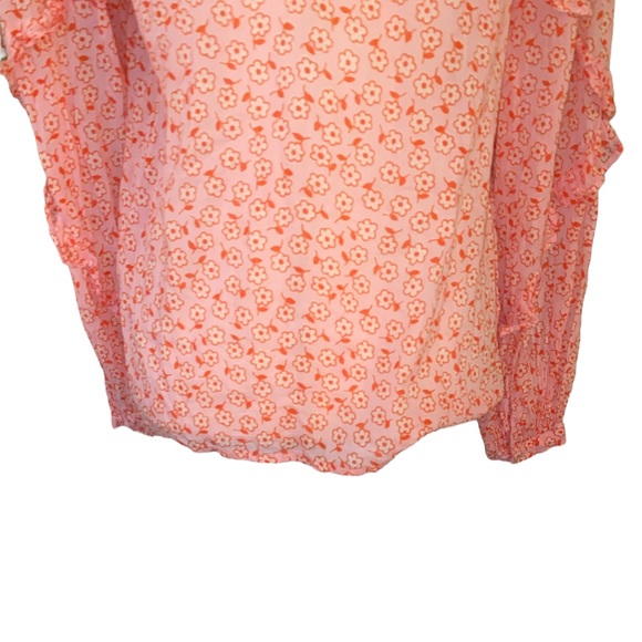 Banjanan Margot Ruffle Pink Floral Daisy Orchid Top - S - Picture 10 of 14